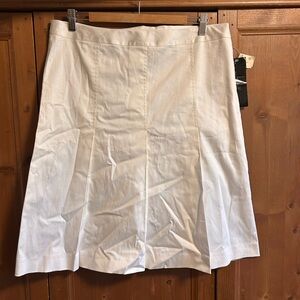 NWT Lu Lu Alexander New York White Pleated Skirt size 14